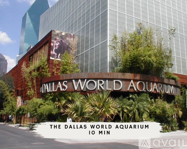 The Dallas World Aquarium is a 10-minute drive from this location.