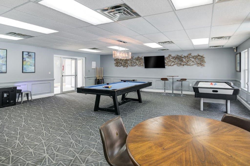 play a game of pool in our games room