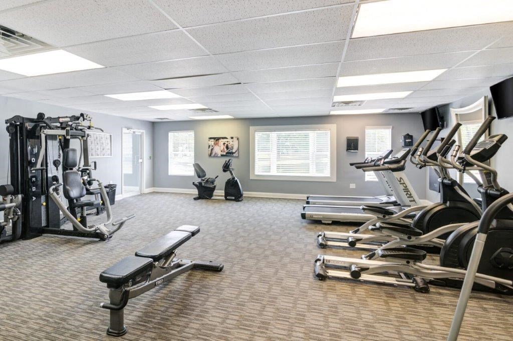 the gym in our apartments is equipped with equipment for fitness and relaxation