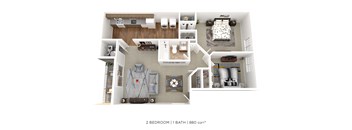 Two Bedroom - 880 sqft