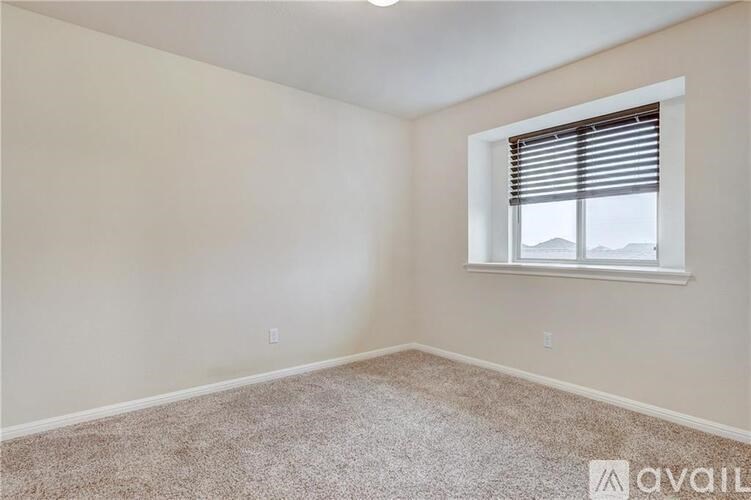 A room with a window and carpeted floor.