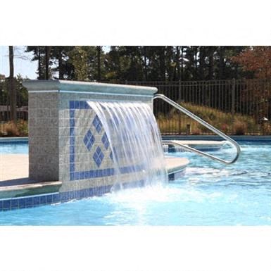a water fountain in a swimming pool