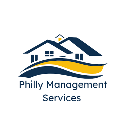 A logo for Philly Management Services featuring a house.
