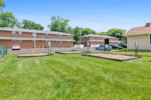 the yards at the apartments are landscaped and ready for residents to use