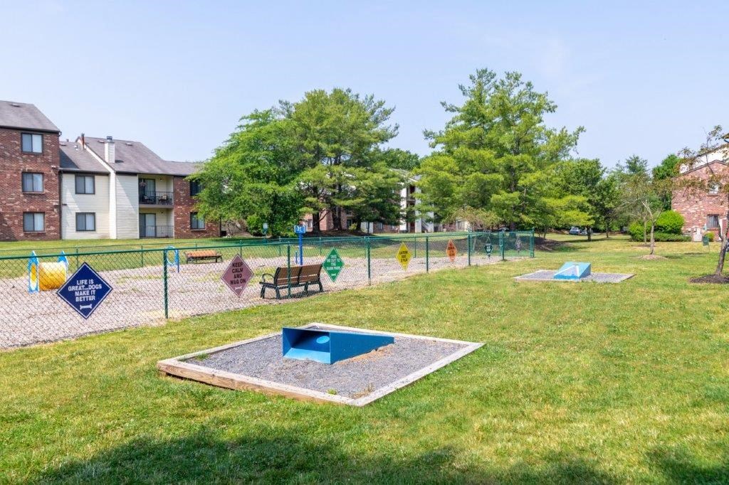 our dog park is conveniently located near our apartments in the community