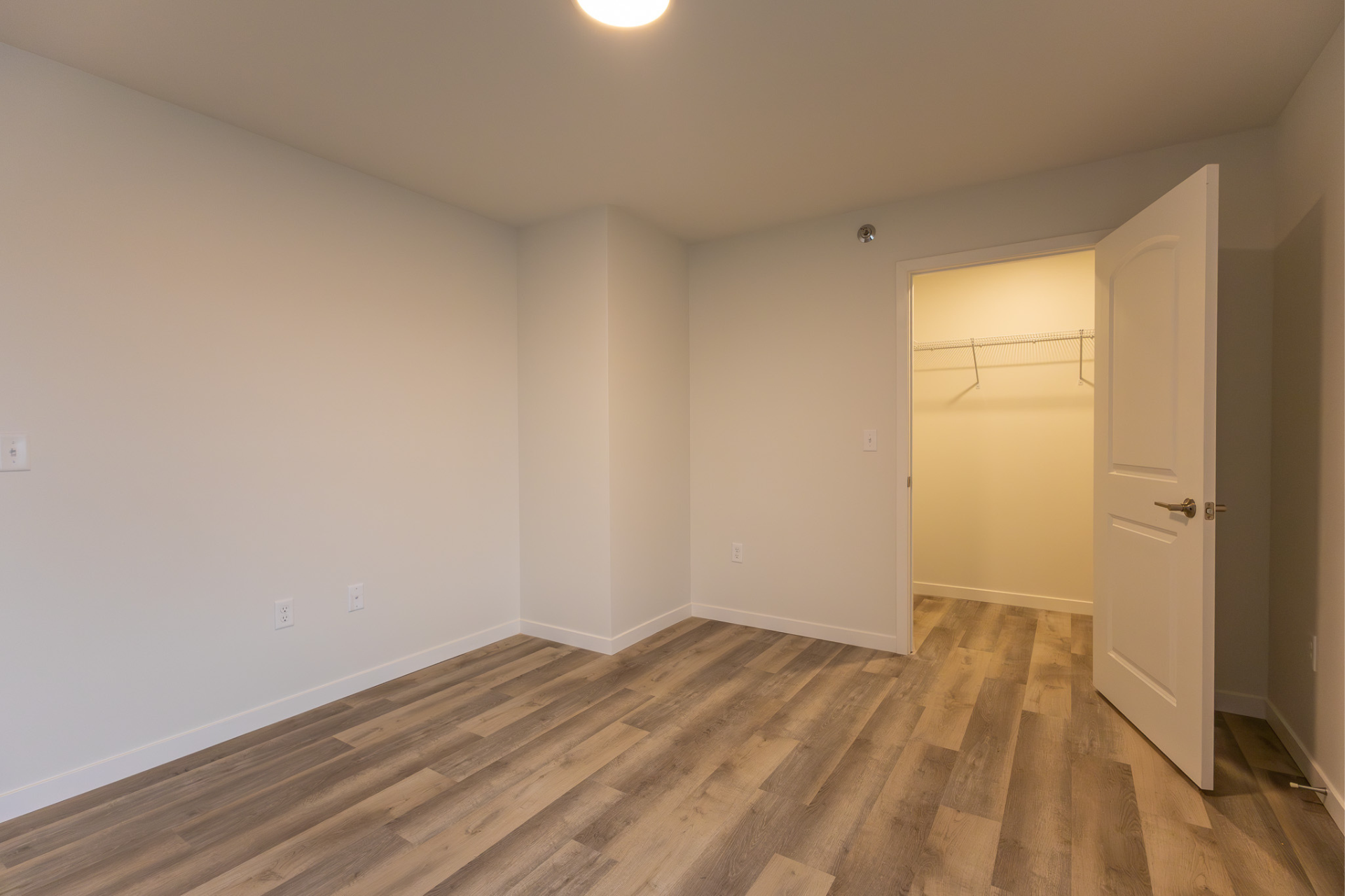 Bedroom with walk-in closet.