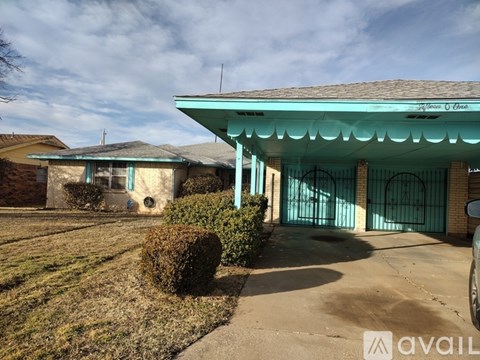 A house with a blue awning and a sign that says "Avail" is shown.