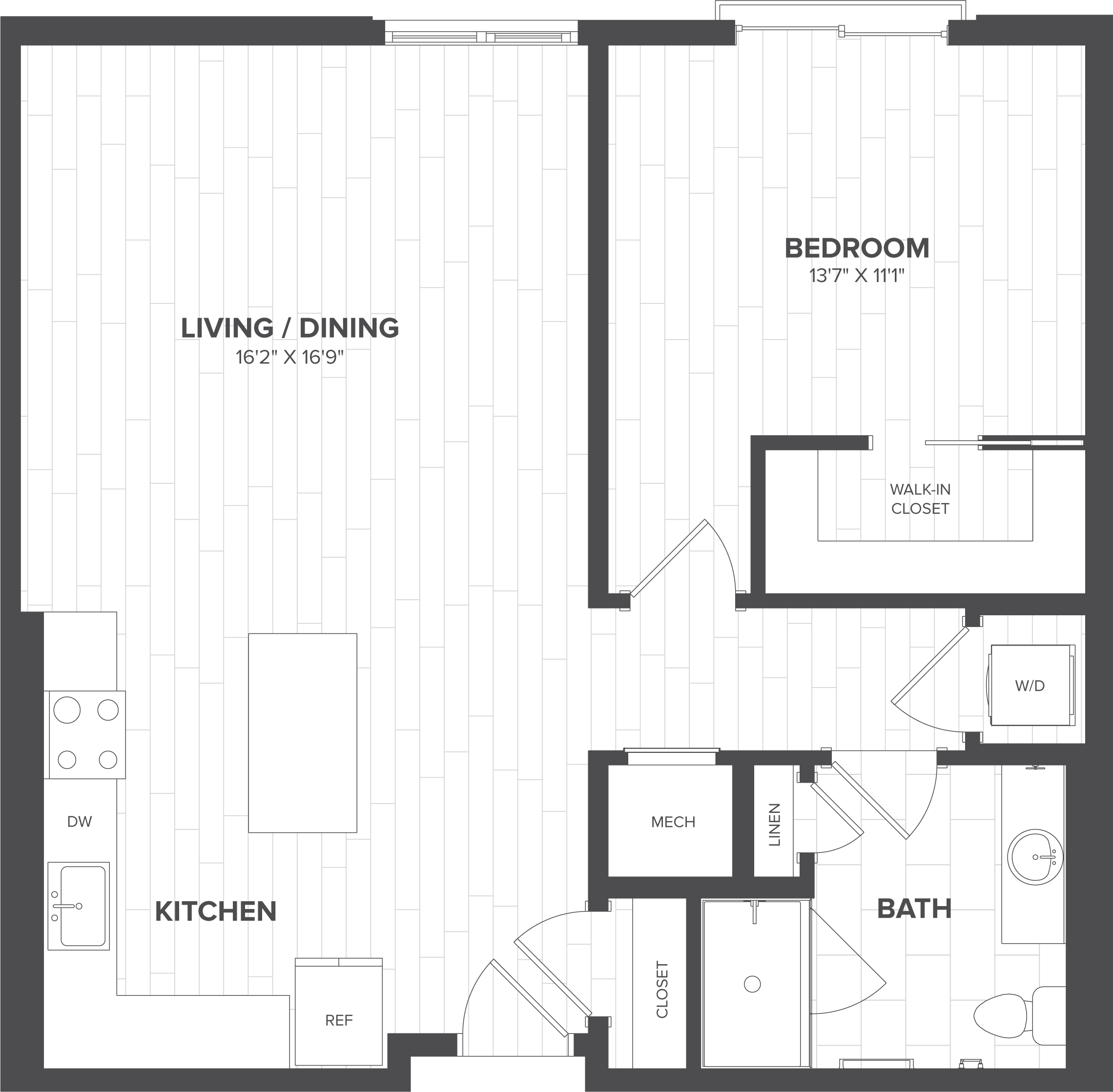 1 Bed-1 Bath-A2