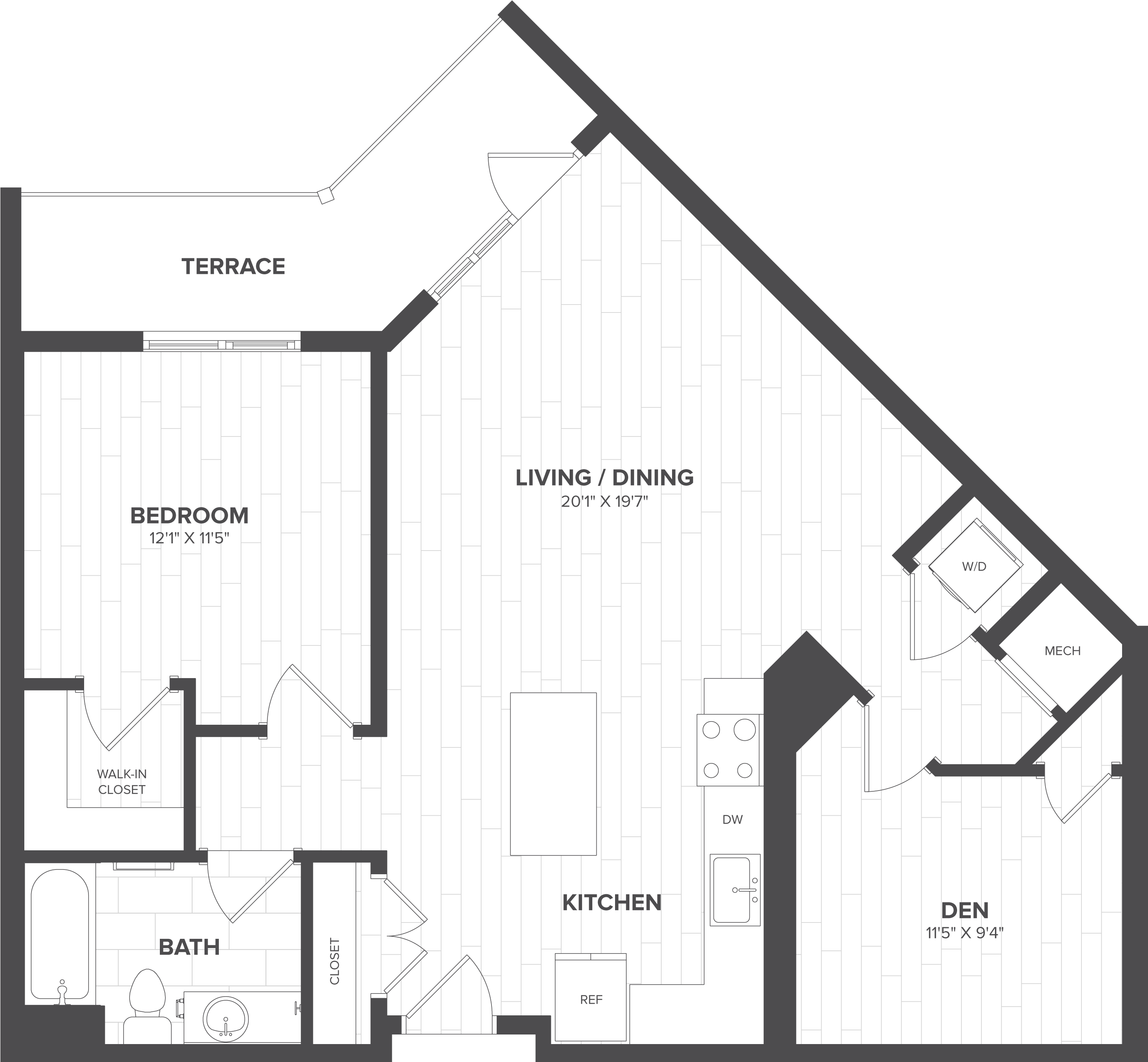 1 Bed-1 Bath Den-AD1