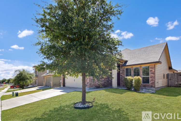 A house with a tree in front of it.