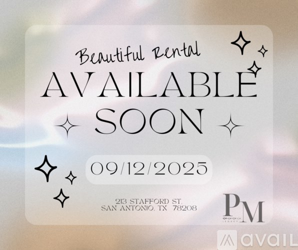 A sign advertises a rental that will be available soon.