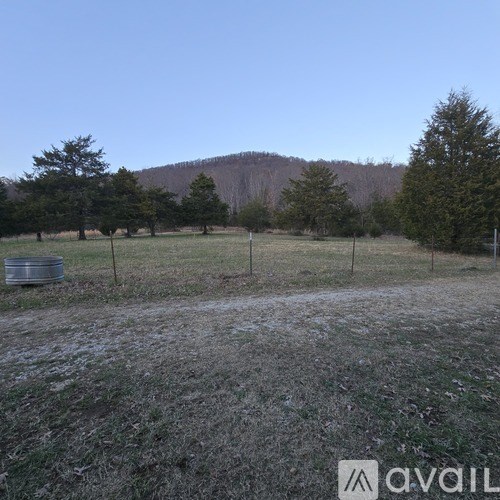 A field with a fence and trees in the background.