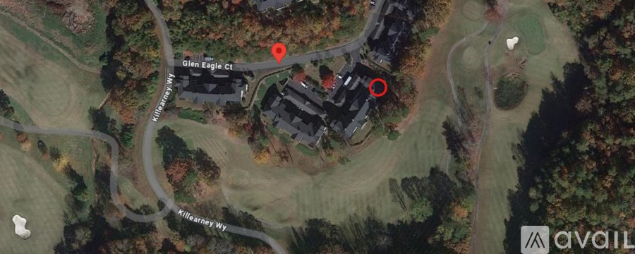 A satellite image shows a road named Glen Eagle Ct.