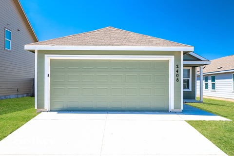 A garage with the number 2408 on it.