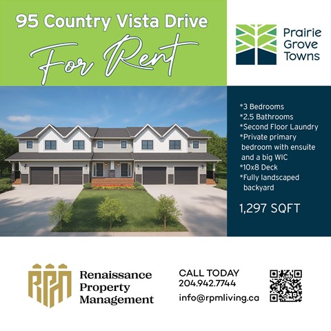 A real estate listing for a property at 95 Country Vista Drive for rent.