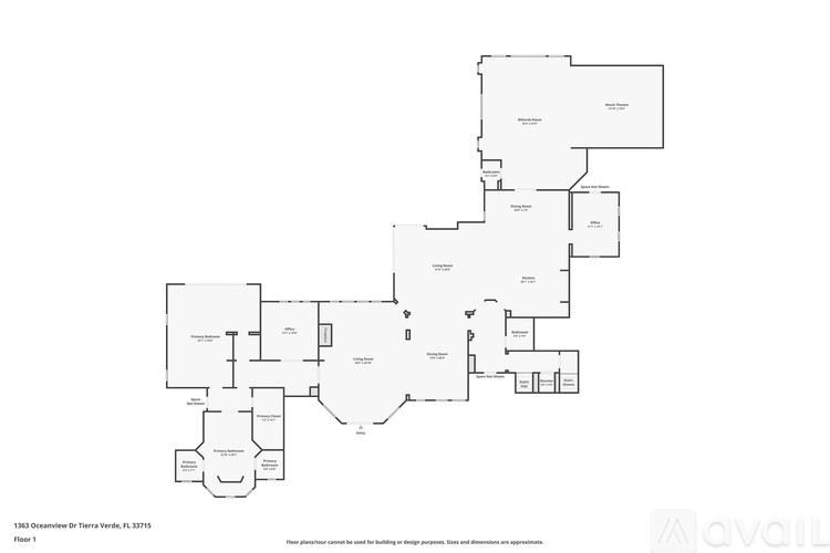 A floor plan of a house with rooms labeled.