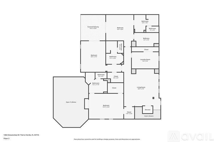 A floor plan of a 1530 square foot studio apartment in Terra Vista, FL.