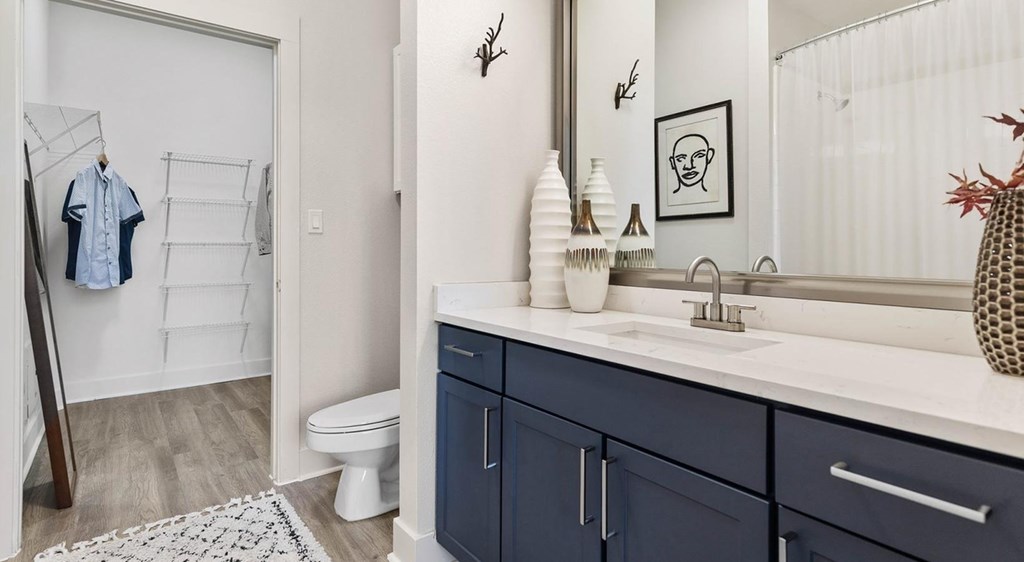 A bathroom with a white sink and a mirror.