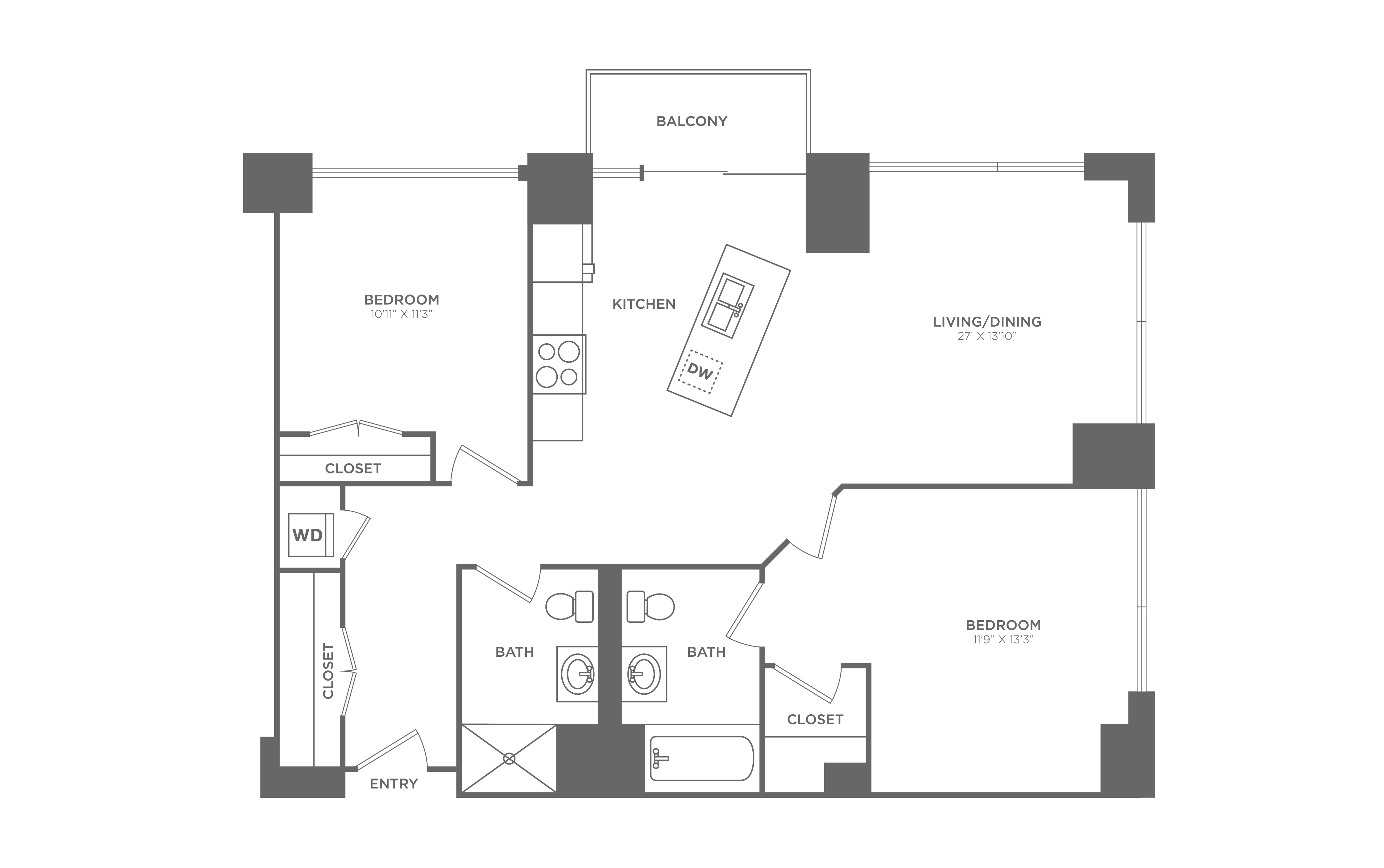 2 Bed/2 Bath-B4-R