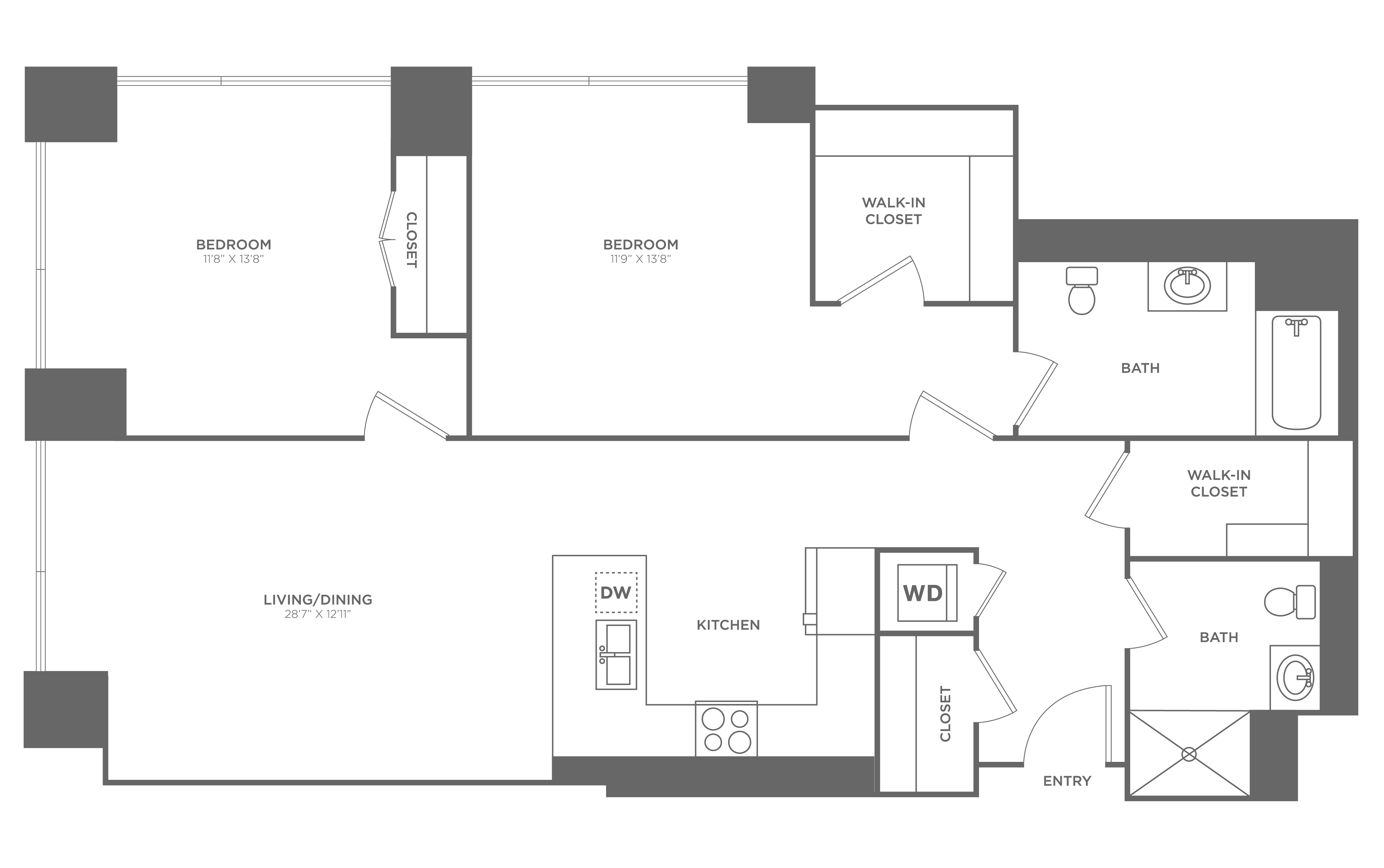 2 Bed/2 Bath-B8-R
