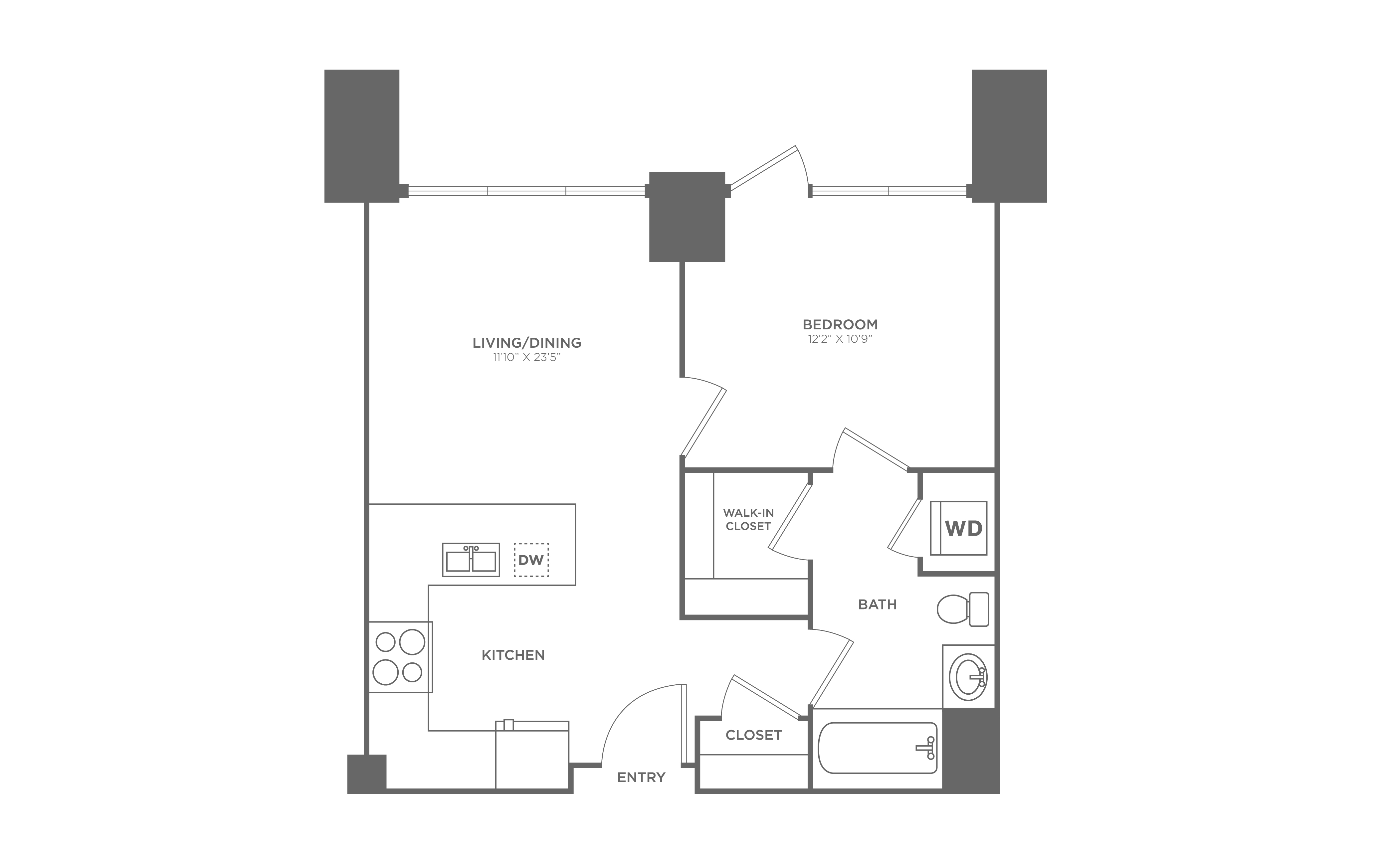 1 Bed/1 Bath-A4-R