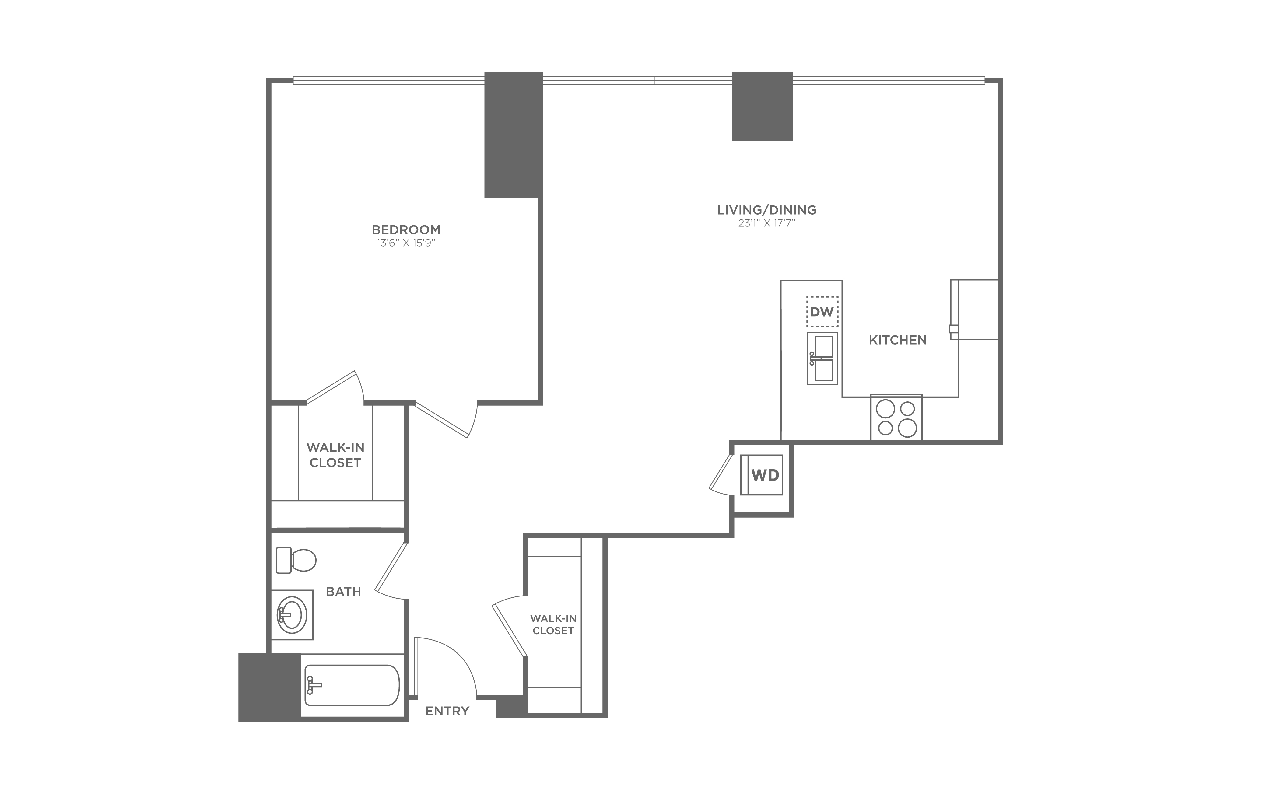 1 Bed/1 Bath-A12