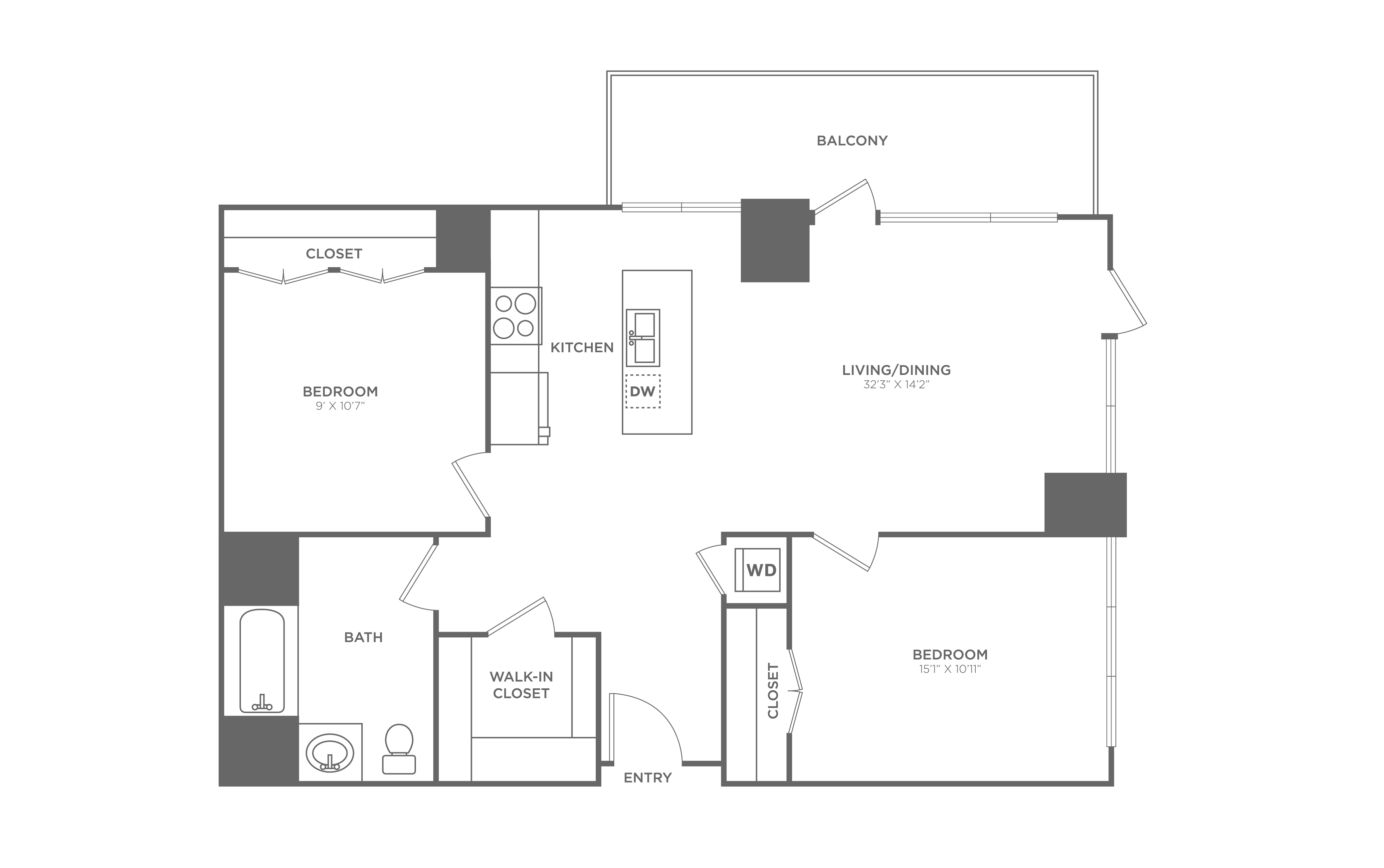 1 Bed/1 Bath-A13