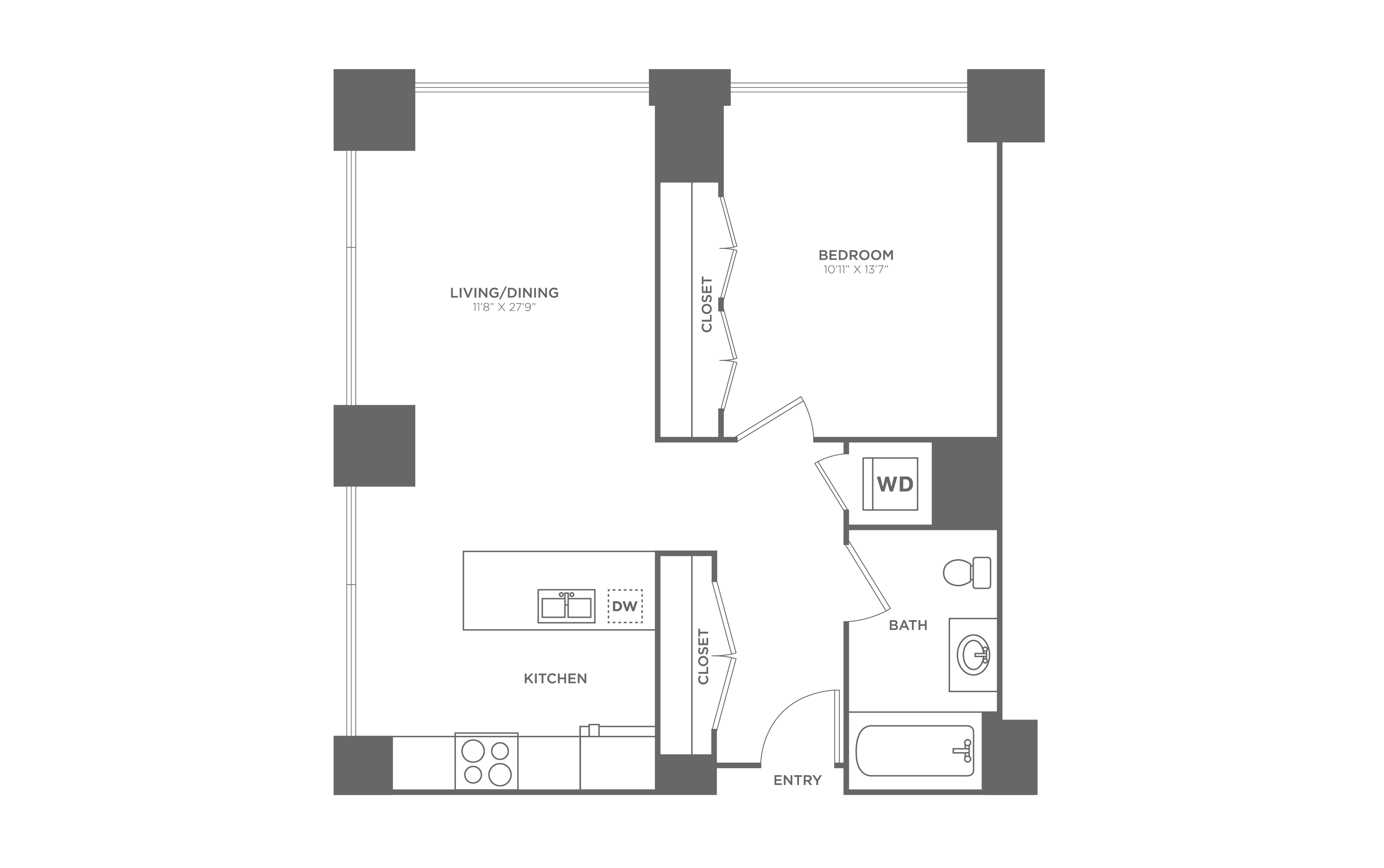 1 Bed/1 Bath-A8