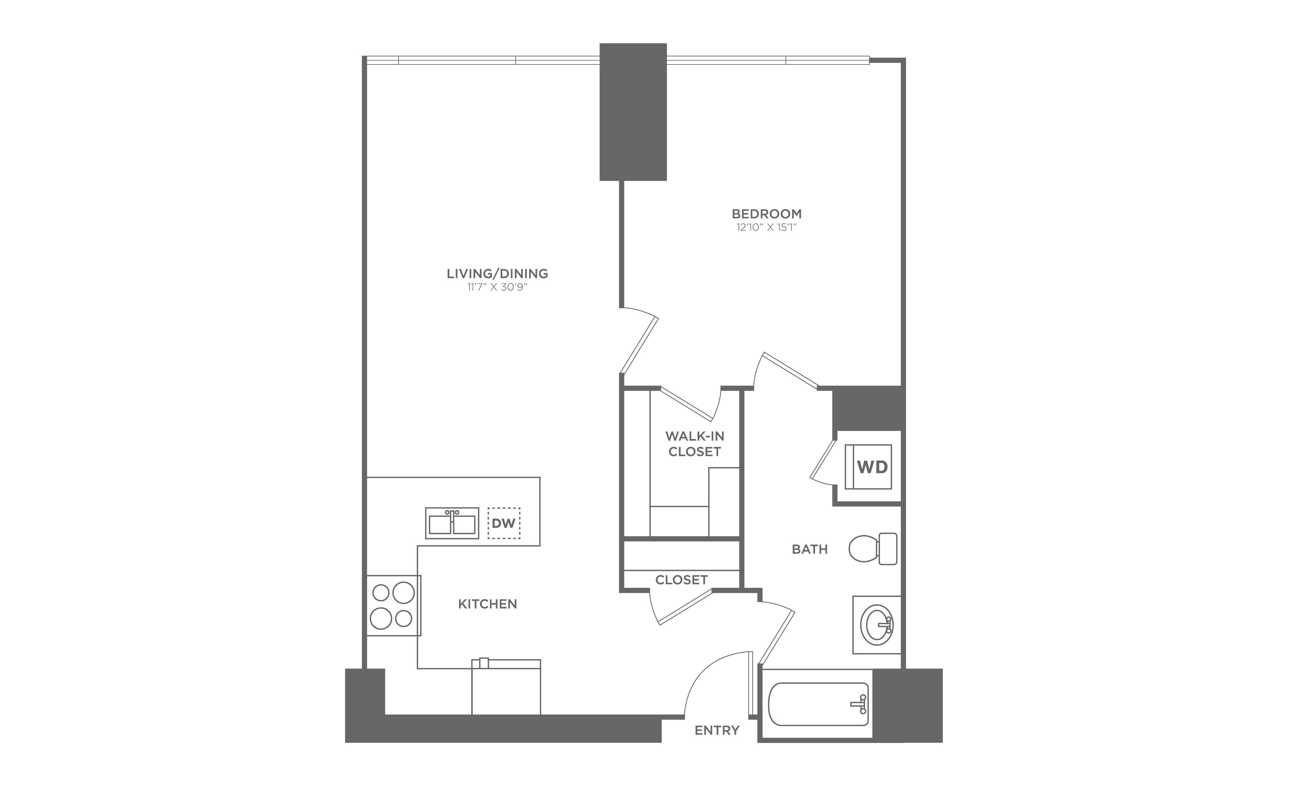 1 Bed/1 Bath-A9H