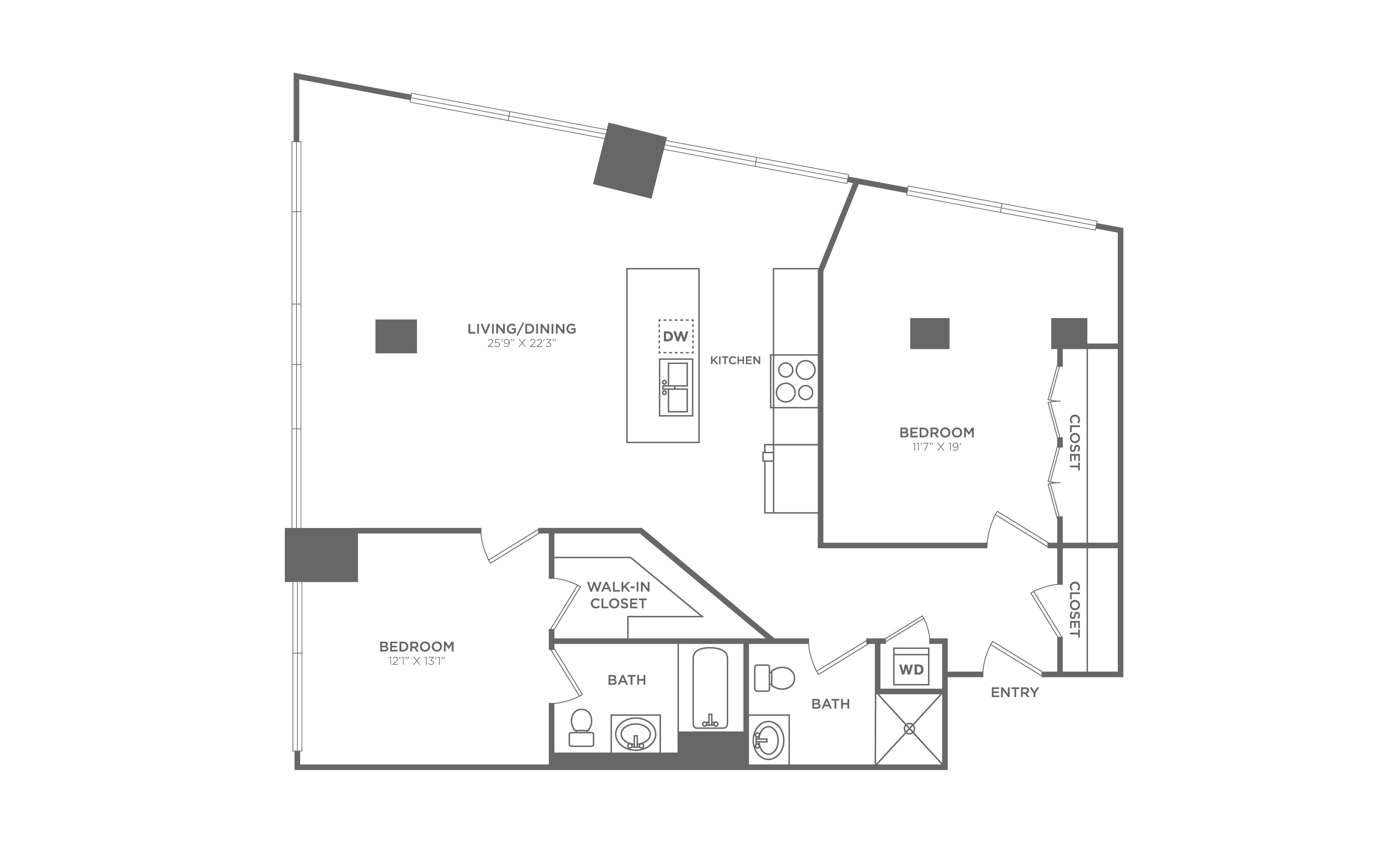 2 Bed/2 Bath-B1