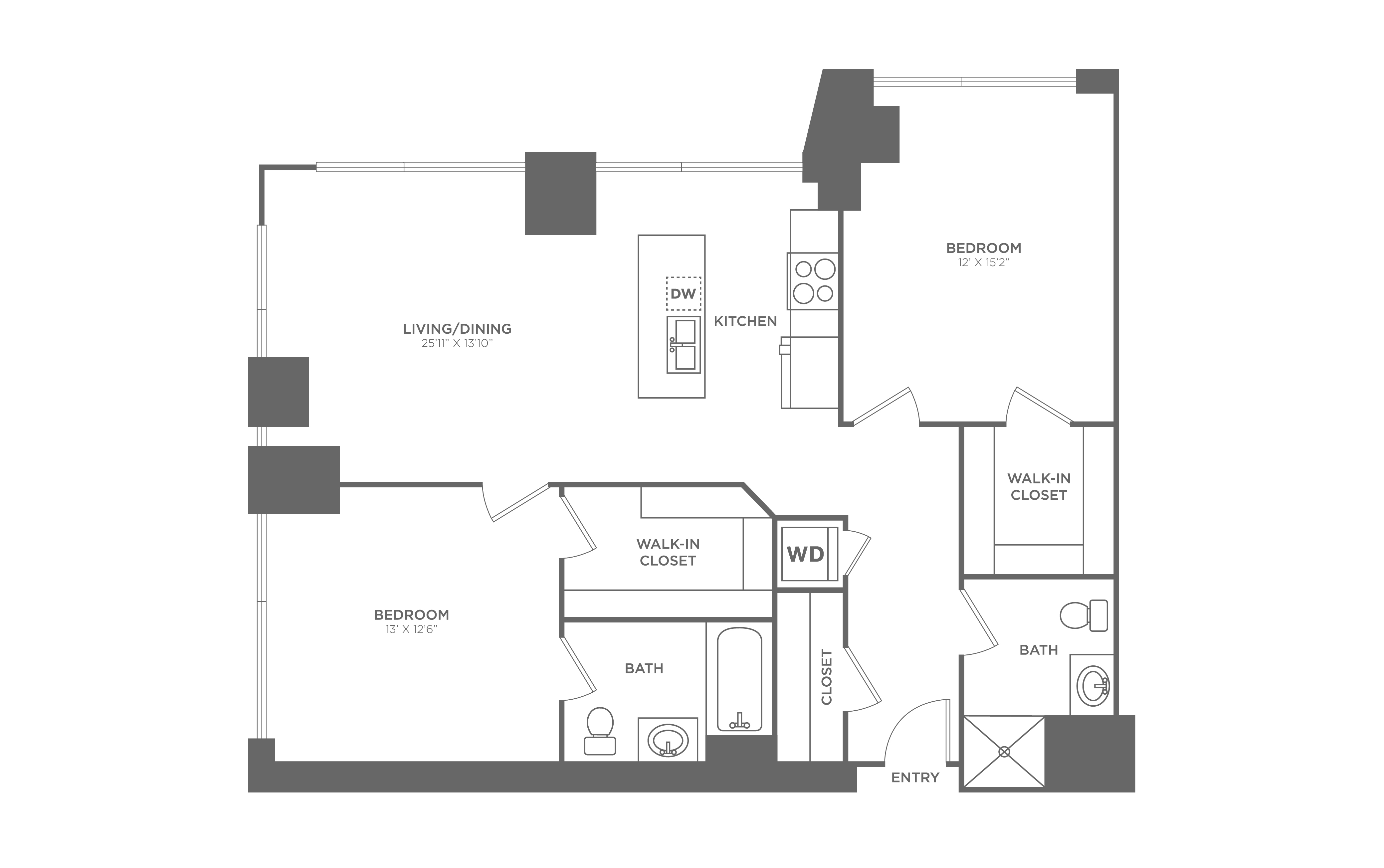 2 Bed/2 Bath-B2