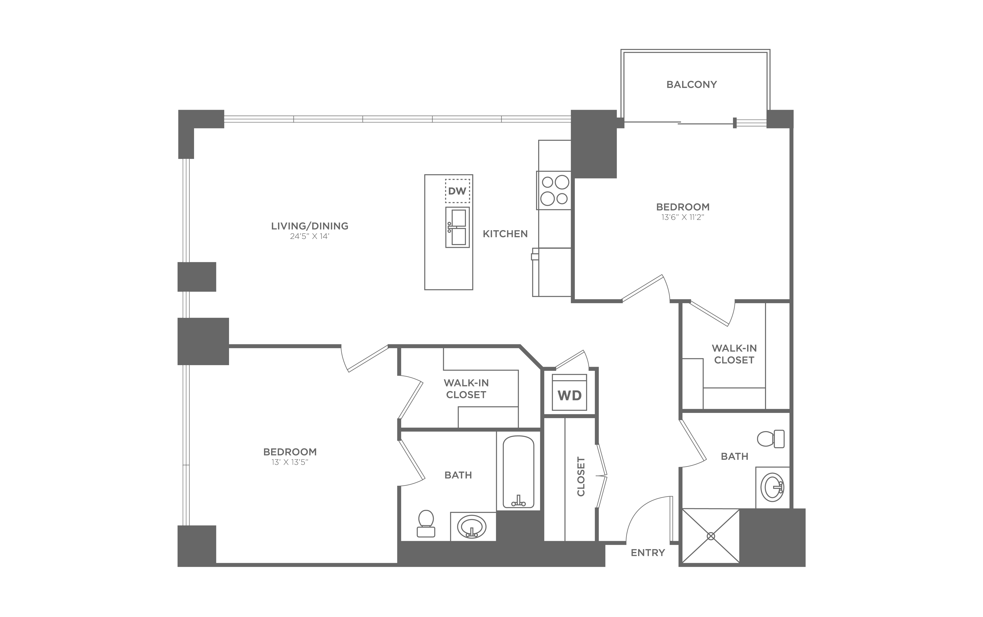 2 Bed/2 Bath-B5