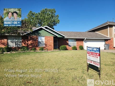 A house with a sign that says "For Sale" and "For Rent" in front of it.