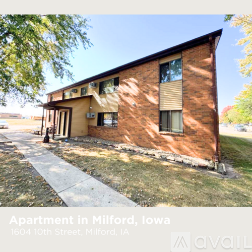 Apartment in Milford, Iowa is available for rent.