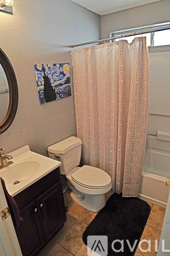 A bathroom with a toilet, sink, and shower curtain.
