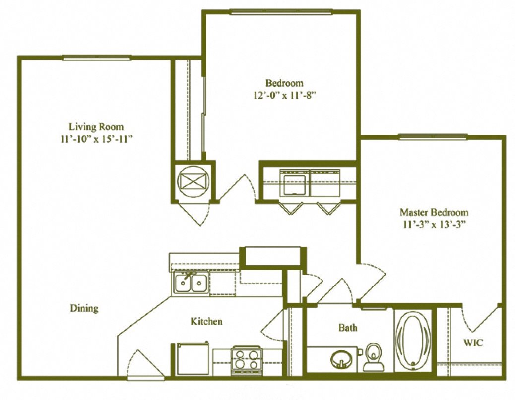 2 bedroom 1 bath (B1)