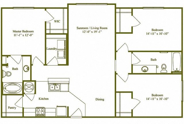 3 bedroom 2 bath (C1)