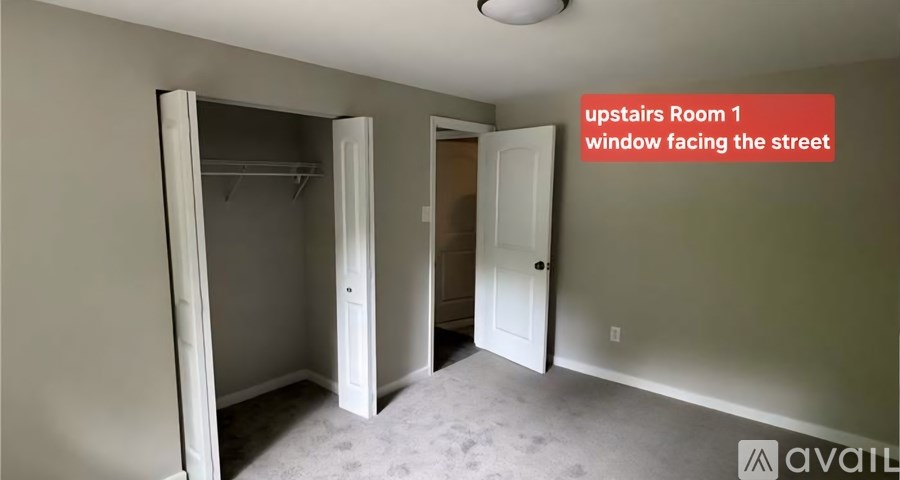 A room with a door facing the street.