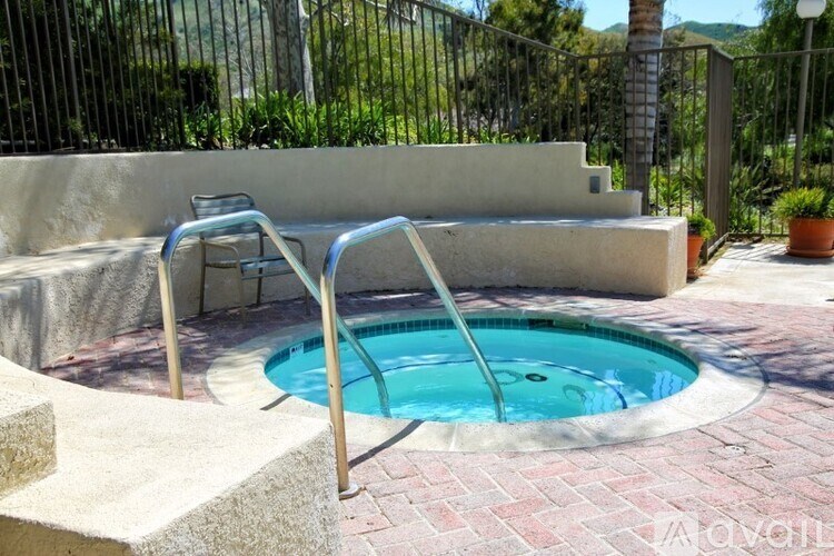 A small pool with a metal ladder.