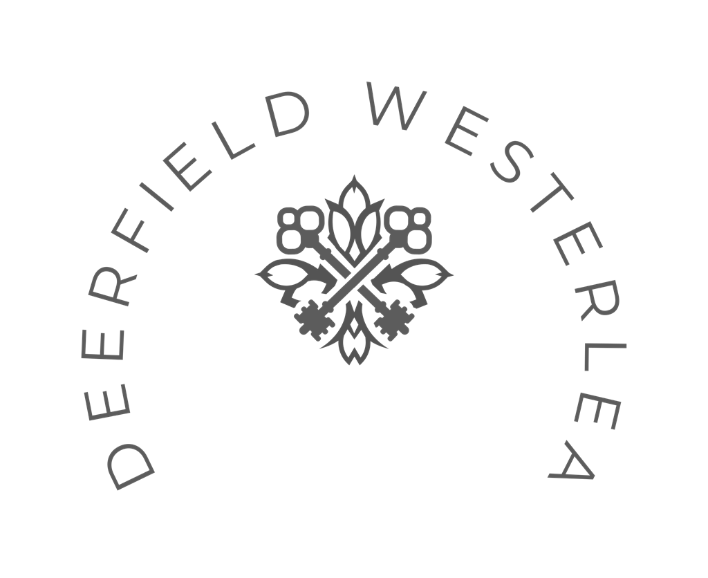 A logo with a crown of flowers and the words "Deerfield Westerlea" written around it.
