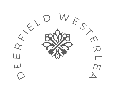 A logo with a crown of flowers and the words "Deerfield Westerlea" written around it.