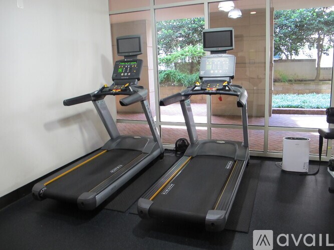 Two treadmills are available for use in this gym.