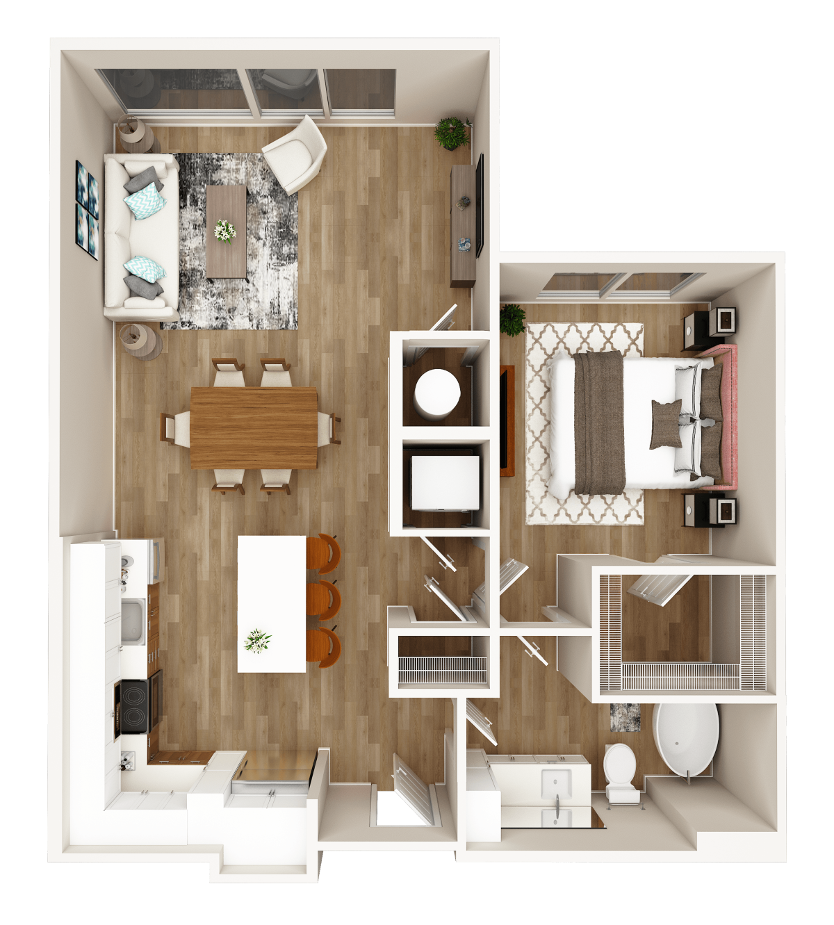 1 Bed 1 Bath Large