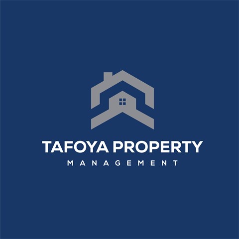 A logo for Tafofya Property Management featuring a stylized house.