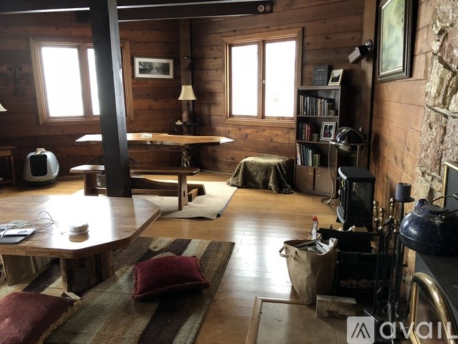 A living room with a fireplace and a couch.