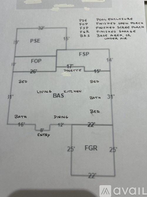 A diagram of a house layout with labeled rooms such as "Bed", "Dining", and "Bath".