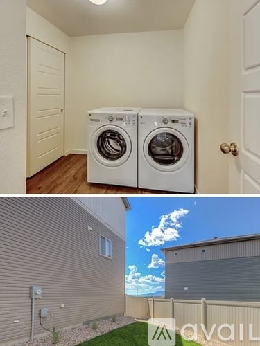 Two washing machines in a small laundry room.