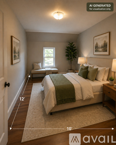 A bedroom with a large bed and a window.