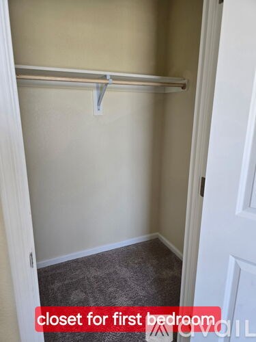 A closet for the first bedroom is shown.
