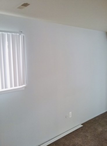A white wall with a window and a switch.